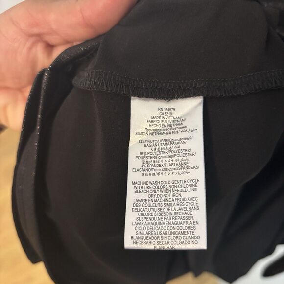 BCBGENERATION Womens Black Metallic Long Sleeve Wrap Dress Small Whimsigoth - Picture 5 of 7